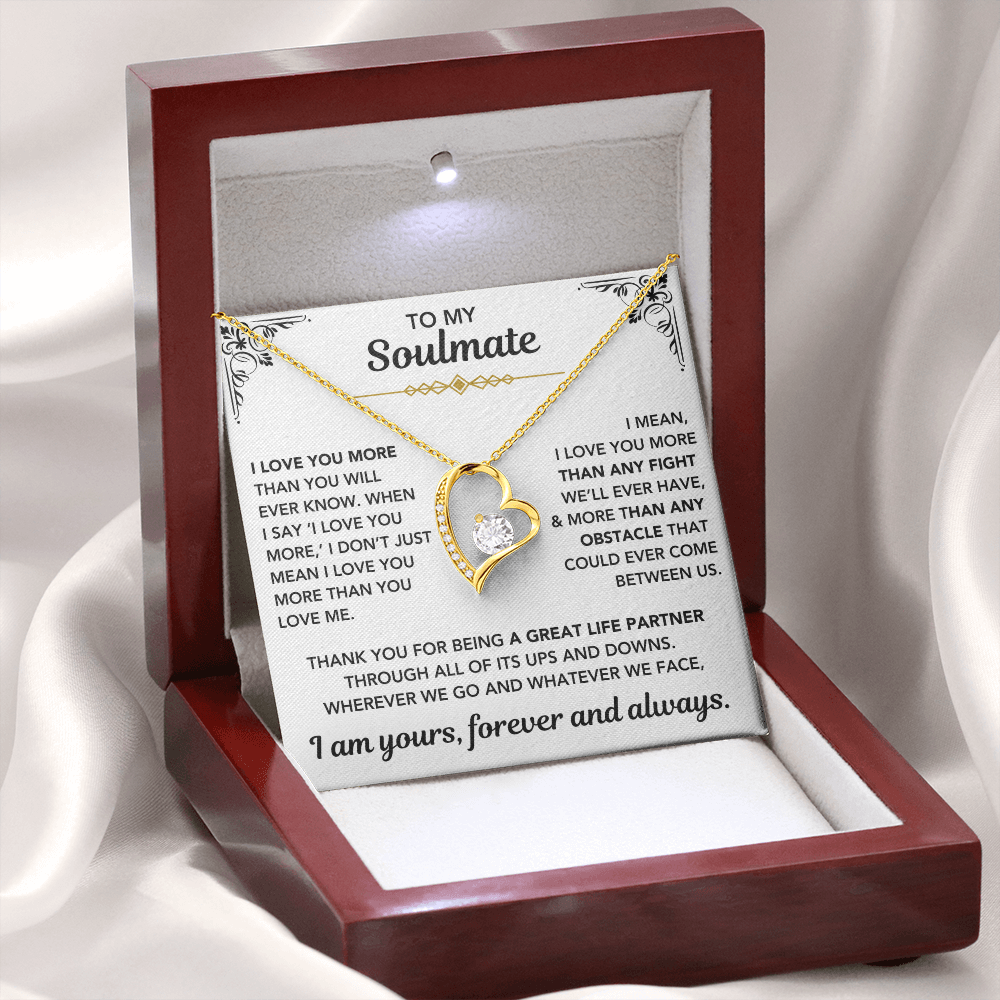 To My Soulmate – "I Am Yours, Always" Forever Love Necklace