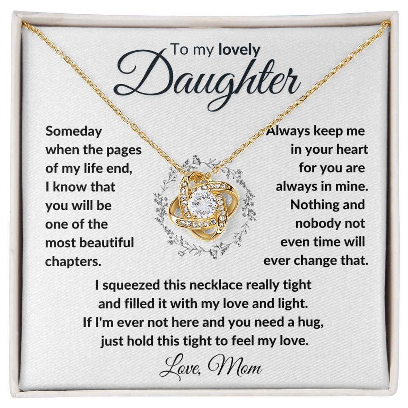 To My Daughter Necklace - Gift from Mom