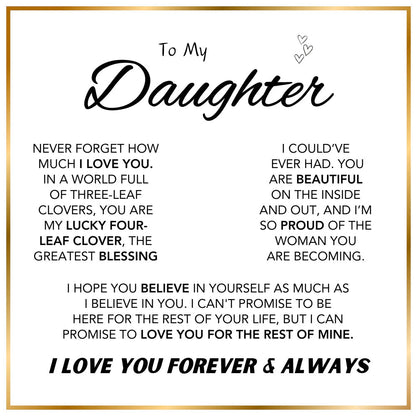 Daughter’s Lucky Clover Necklace & Forever Rose Keepsake Gift Set