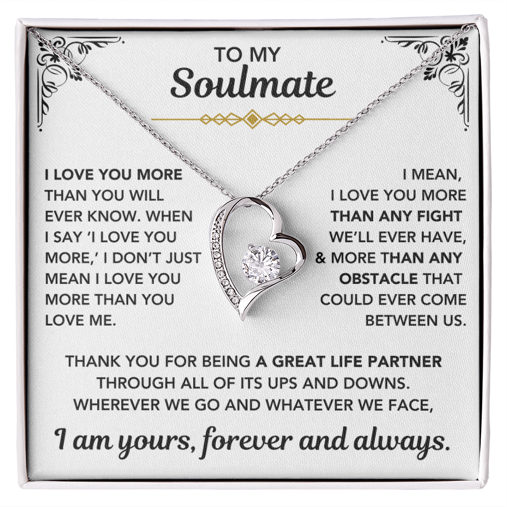 To My Soulmate – "I Am Yours, Always" Forever Love Necklace