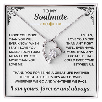 To My Soulmate – "I Am Yours, Always" Forever Love Necklace