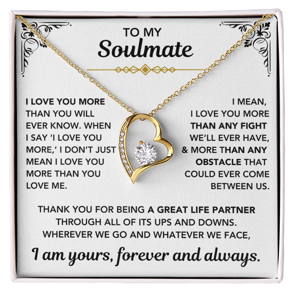 To My Soulmate – "I Am Yours, Always" Forever Love Necklace