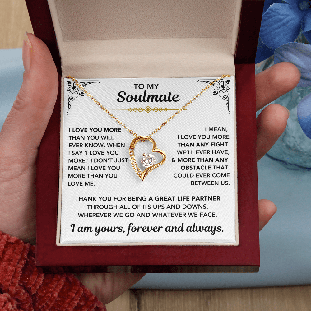 To My Soulmate – "I Am Yours, Always" Forever Love Necklace