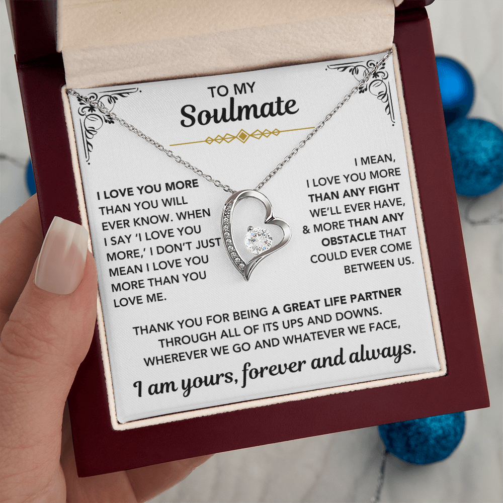 To My Soulmate – "I Am Yours, Always" Forever Love Necklace
