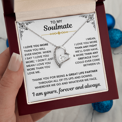 To My Soulmate – "I Am Yours, Always" Forever Love Necklace