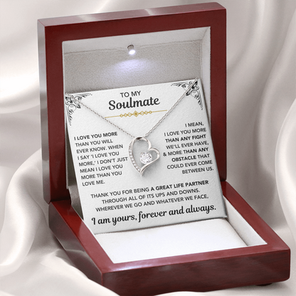 To My Soulmate – "I Am Yours, Always" Forever Love Necklace