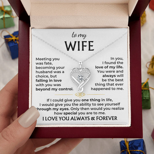 To My Wife – Always & Forever Love Heart Necklace